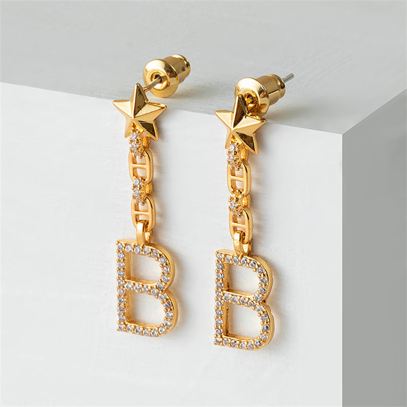 18K Gold Plated Initial/Number Earrings - Minimalist Personalized Jewelry