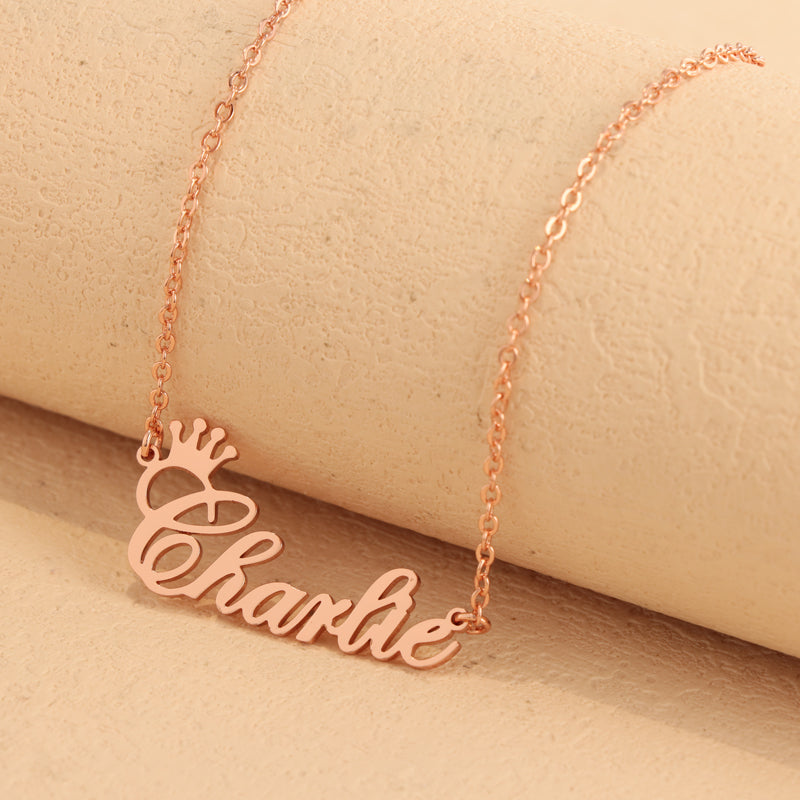 Elegant Stainless Steel Necklace with Alphabet Pendant