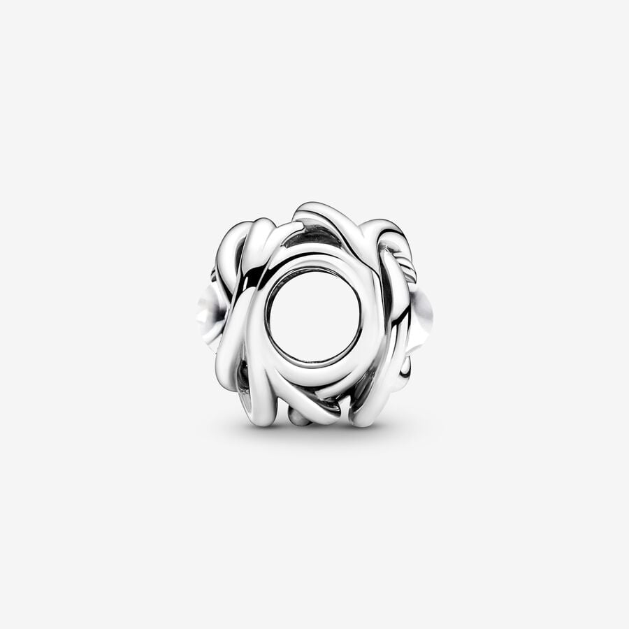 June White Mother of Pearl Eternity Circle Charm