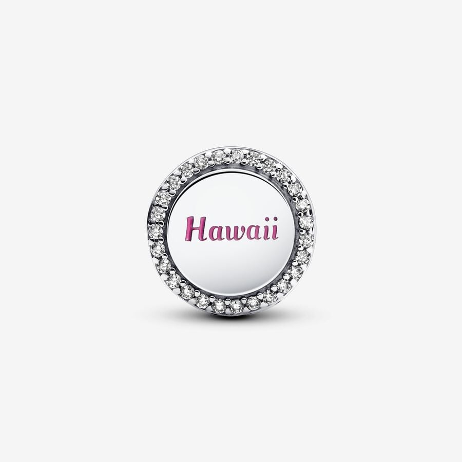 Pink Enamel Hibiscus Charm