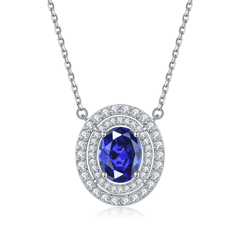 925 Sterling Silver Emerald Oval Pendant Necklace - Modern Birthstone Jewelry