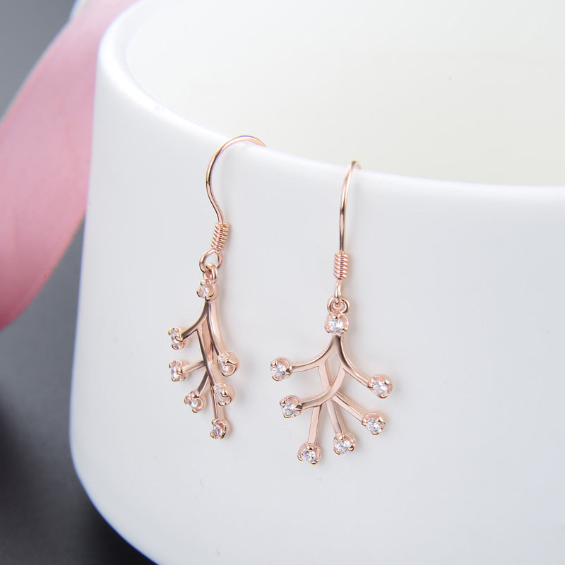 925 Sterling Silver Geometric Drop Earrings - Korean Minimalist Dangle Earrings for Women