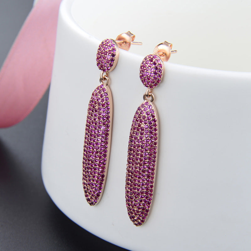 925 Sterling Silver Geometric Drop Earrings - Korean Style Minimalist Dangle Earrings for Women