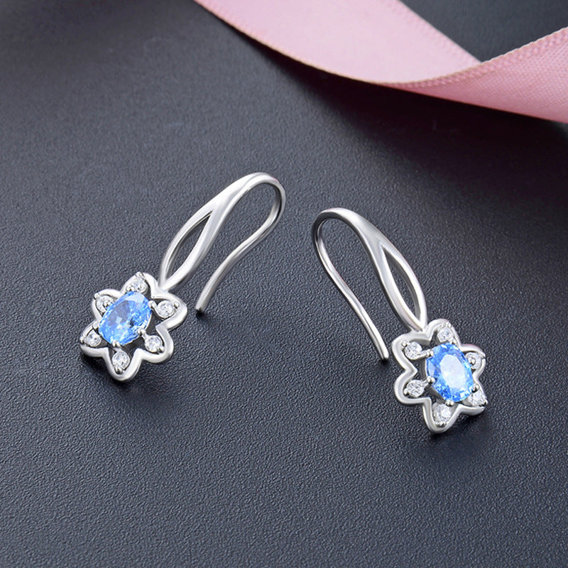 925 Sterling Silver Geometric Drop Earrings - Minimalist Modern Dangle Earrings for Women