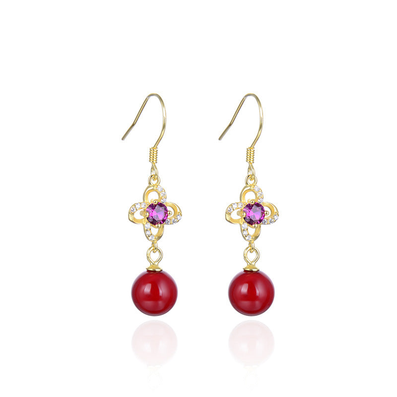 925 Sterling Silver Geometric Earrings - Korean Style Minimalist Fashion Jewelry for Women