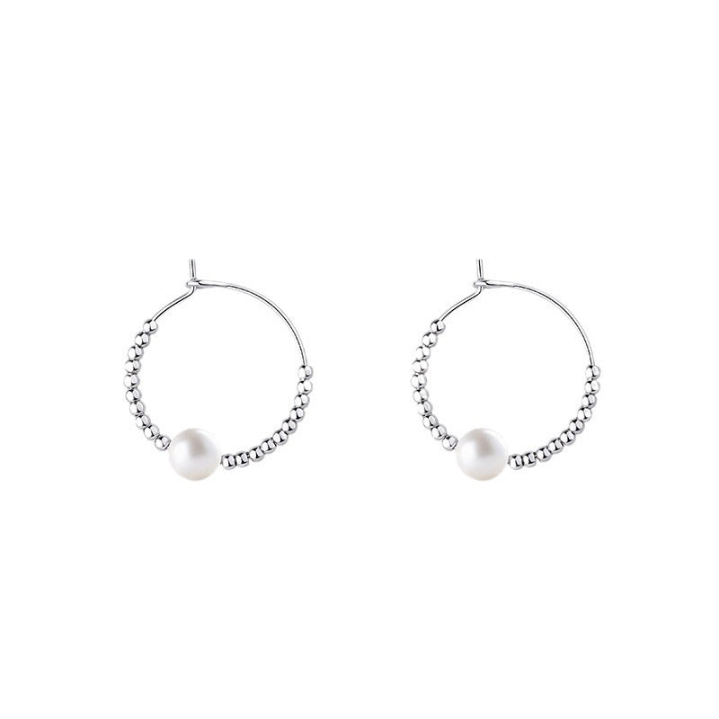 925 Sterling Silver Plated Pearl Earrings - White Gold & Gold Tone Minimalist Studs for Women