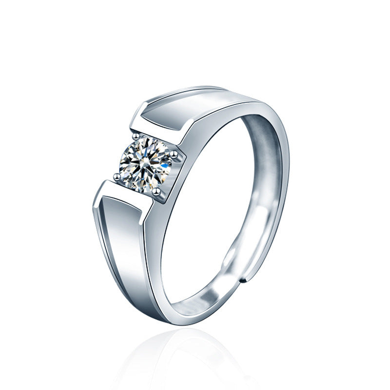 Adjustable Crown Design 925 Silver Ring Set with 1ct & 0.5ct Moissanite Instagram Style Women's Jewelry