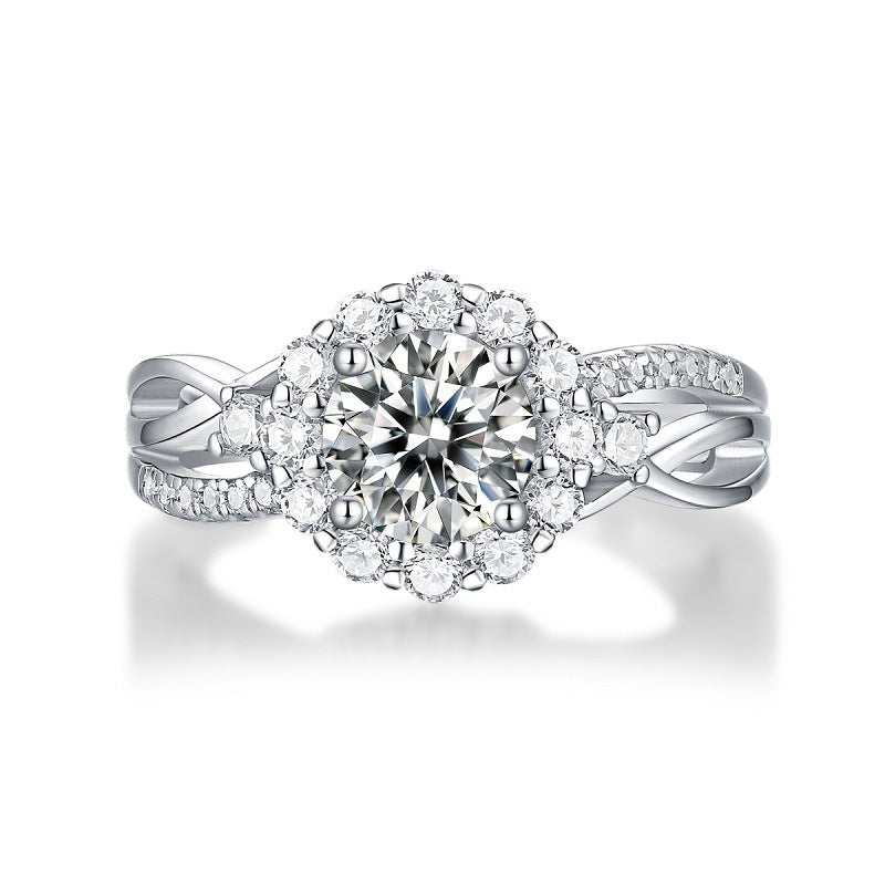 Bold Geometric Ring with 1ct Moissanite