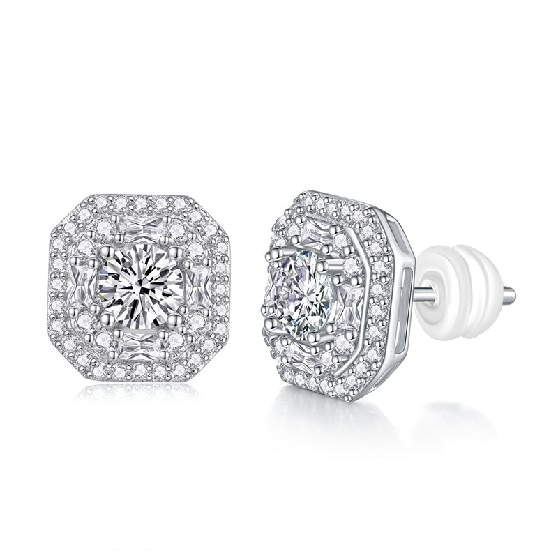 Chic 925 Silver Square Shape Earrings