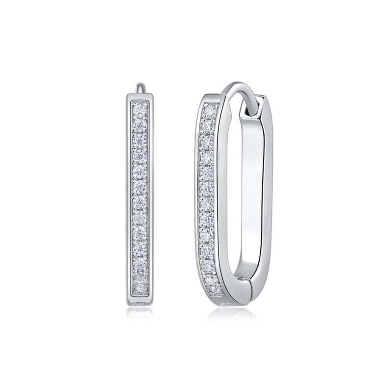 Contemporary Geometric Moissanite Earrings for Women