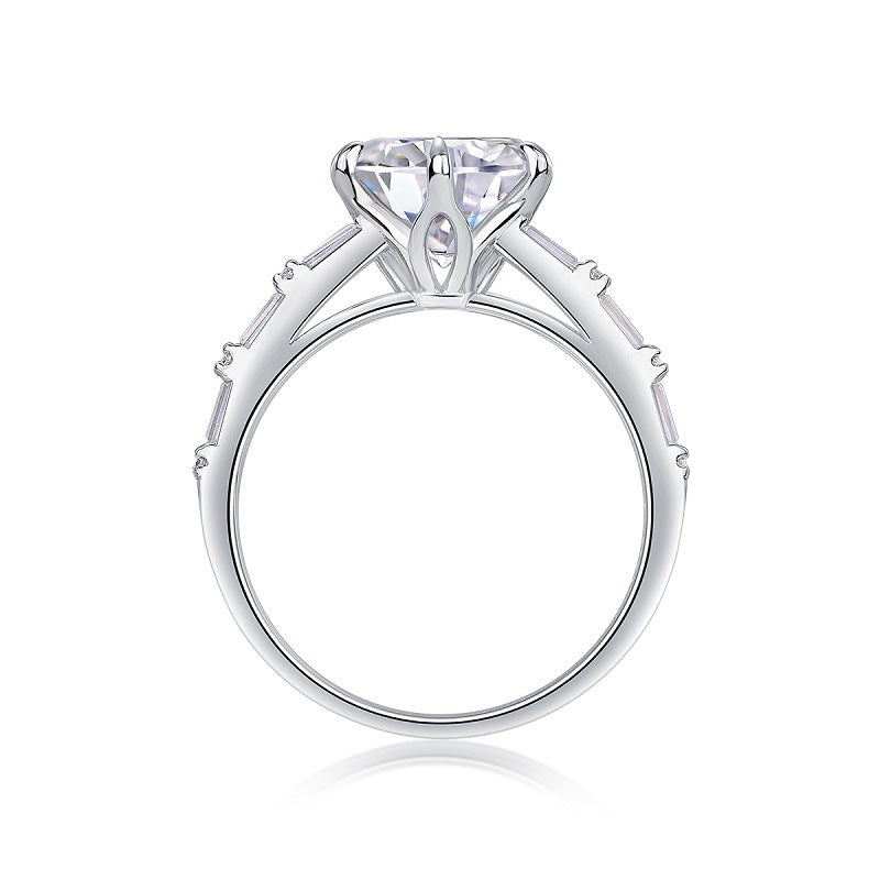 Contemporary Geometric Moissanite Ring for Office Wear