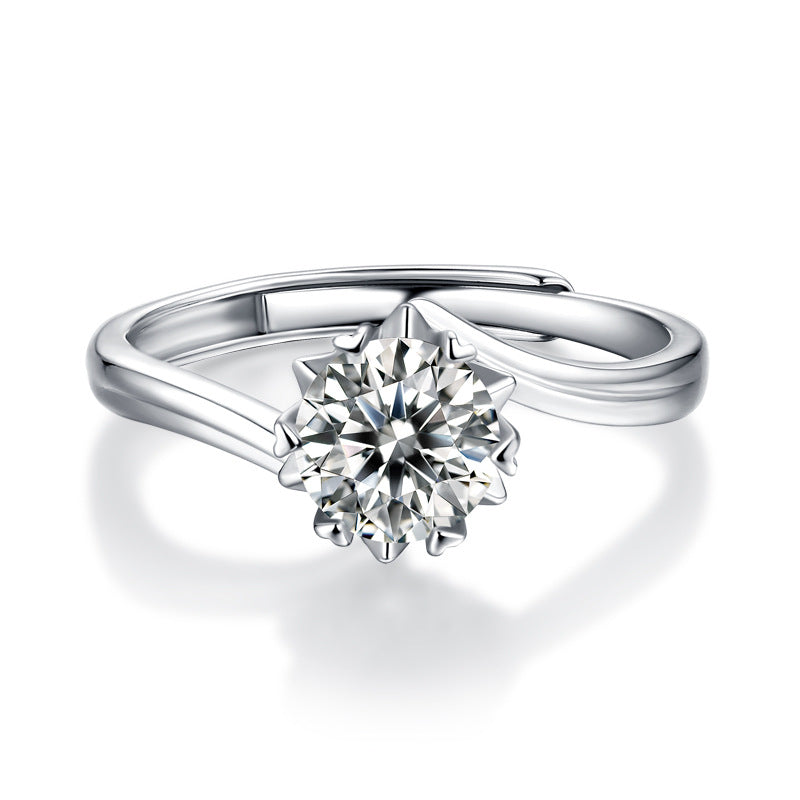 Delicate Snowflake Ring with Moissanite