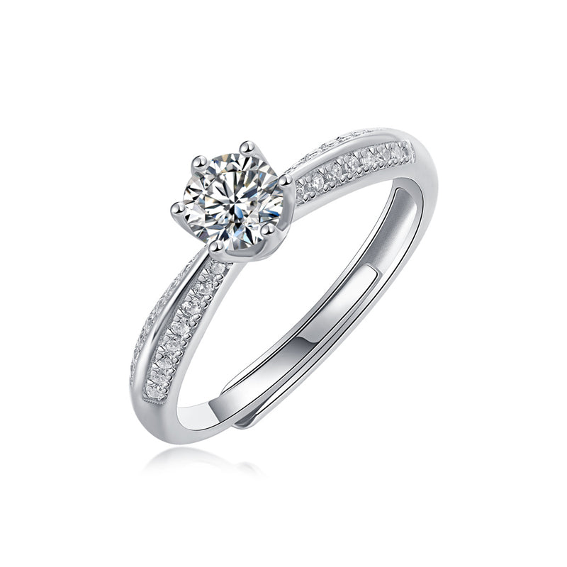 Edgy Half Eternity Moissanite Band