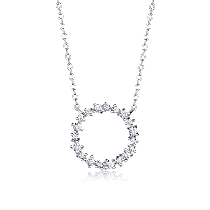 Elegant Geometric Pendant Necklace with Moissanite for Women