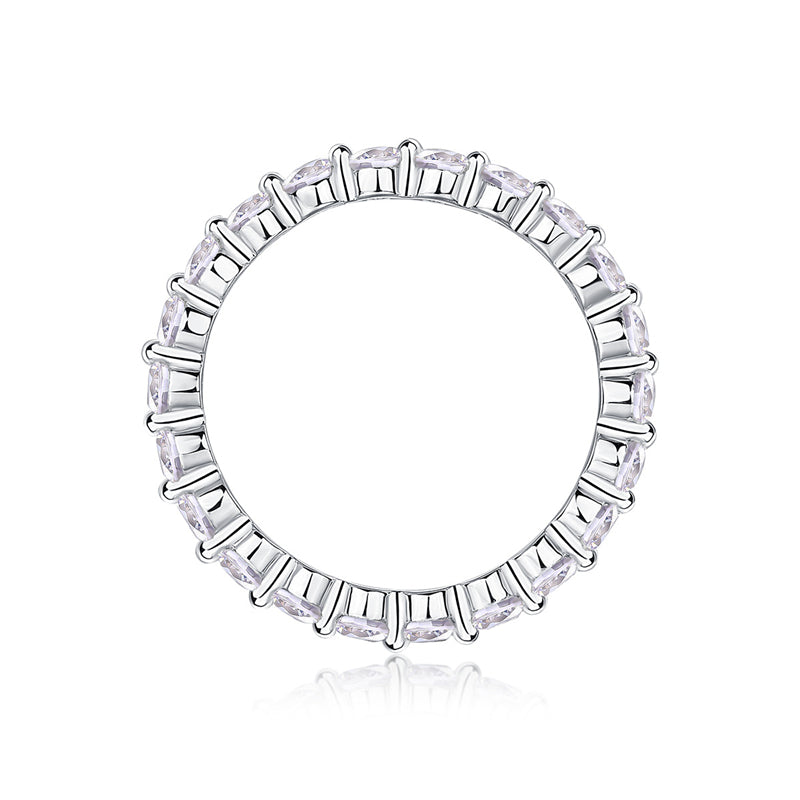 Elegant Silver Ring with Multiple Moissanite Stones