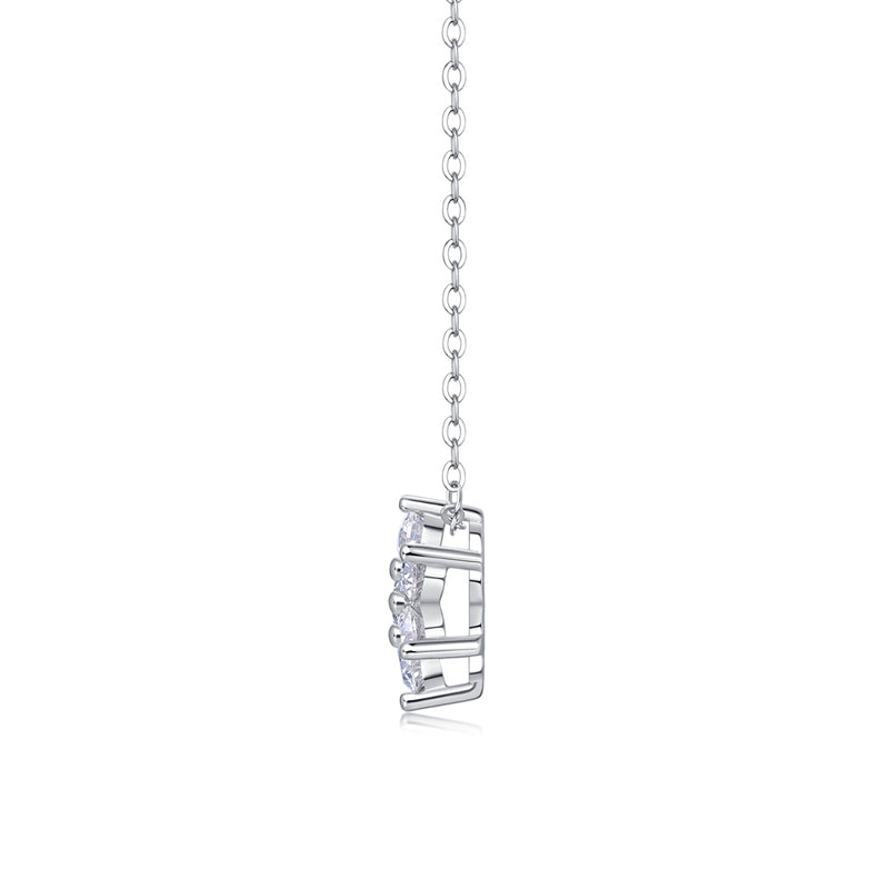 Elegant Snowflake Pendant Necklace with Moissanite for Women