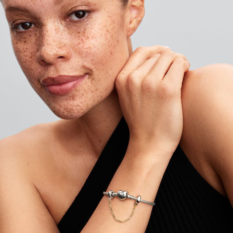 Sterling Silver Safety Chain 14k Gold