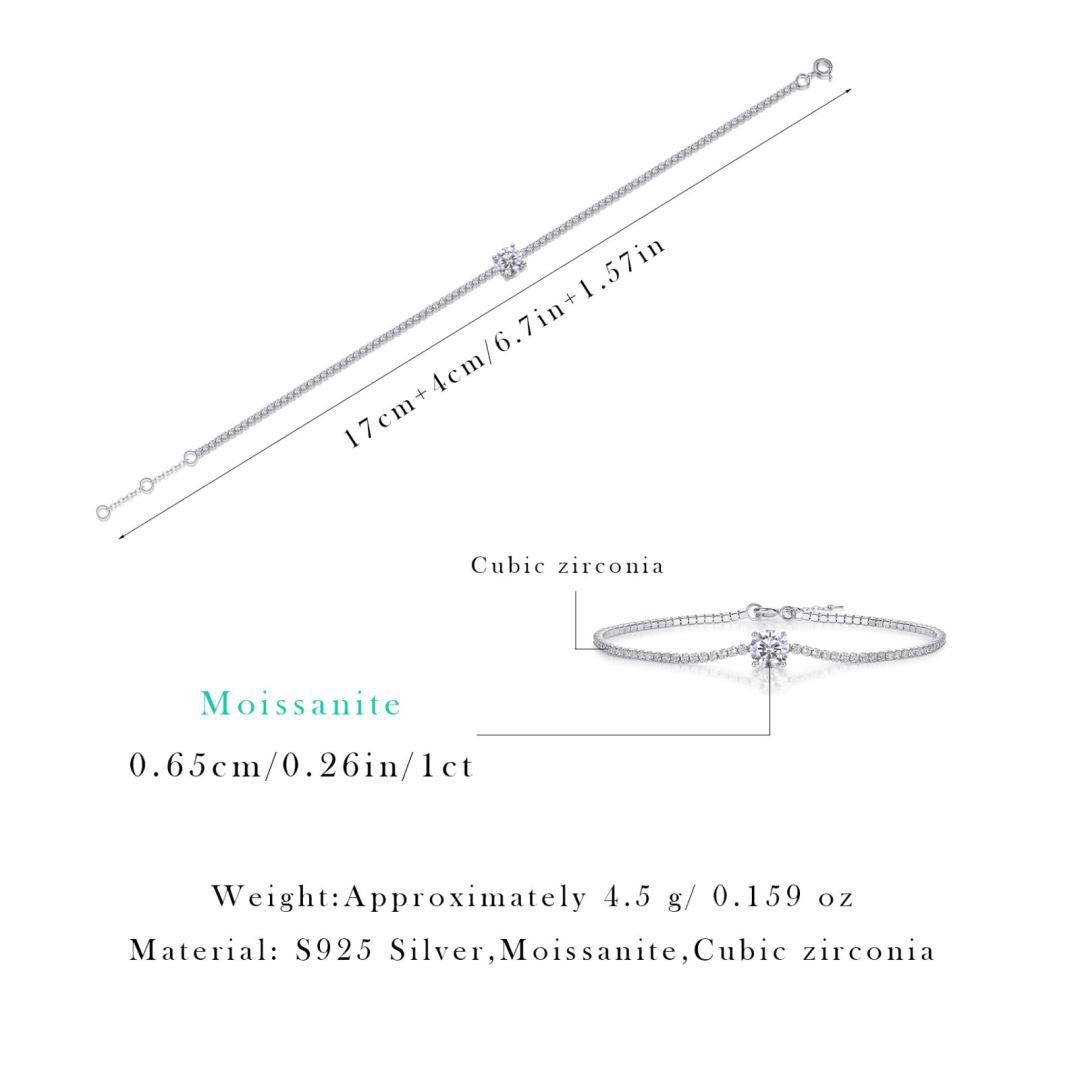 Glimmering Geometric Bracelet with Moissanite