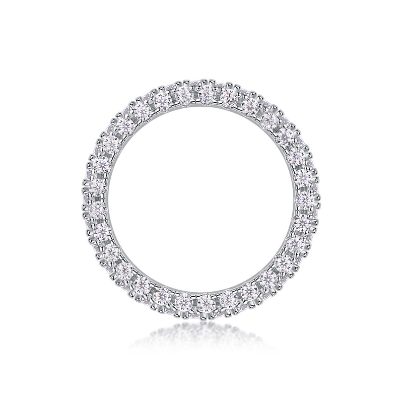 Graceful Silver Ring with Mixed Moissanite Stones