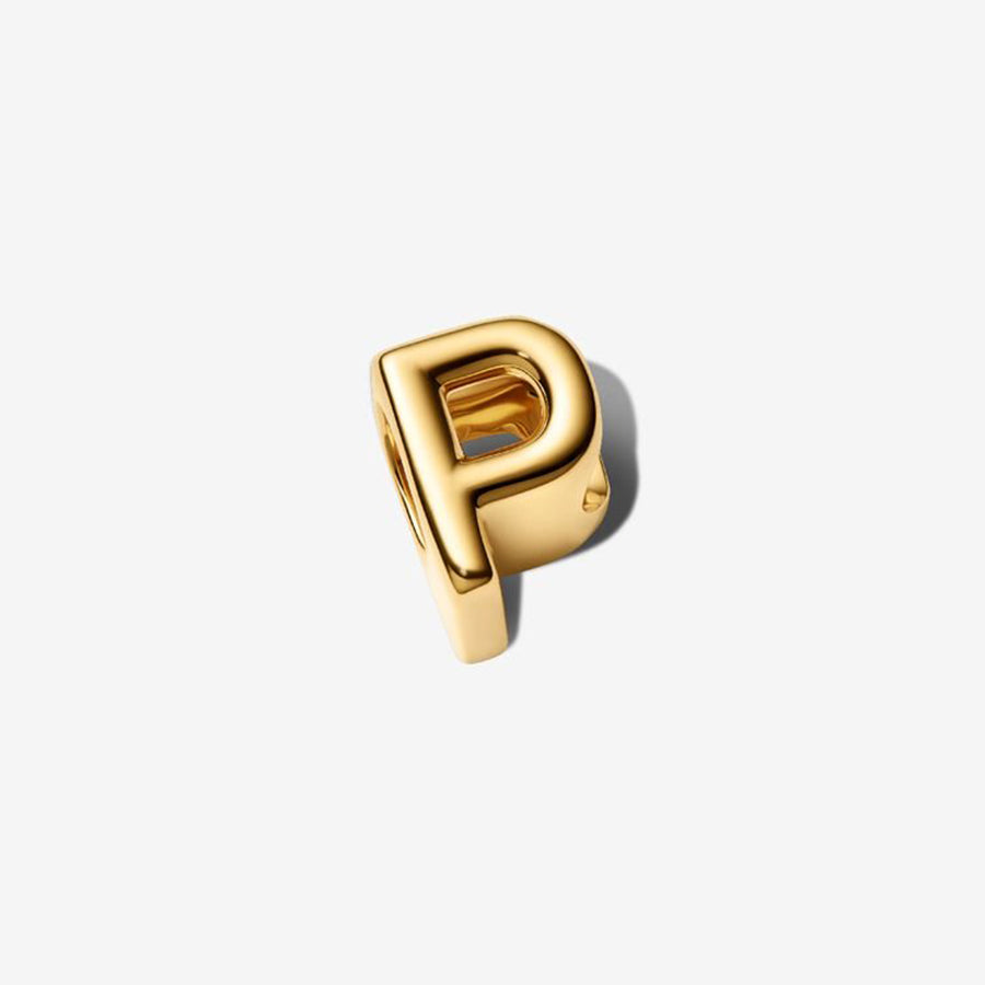 14K Gold Plated Letter P Charm