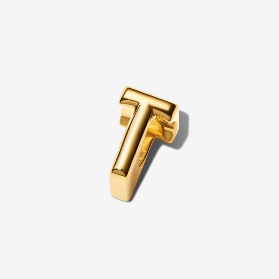 14K Gold Plated Letter T Charm
