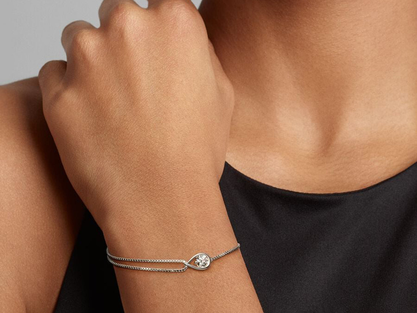 Lab-grown Diamond Double Chain Bracelet 0.50 carat tw 14k White Gold