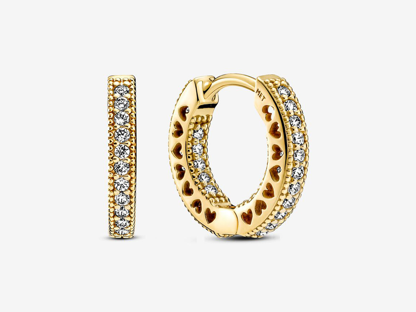 Pavé Heart Hoop Earrings