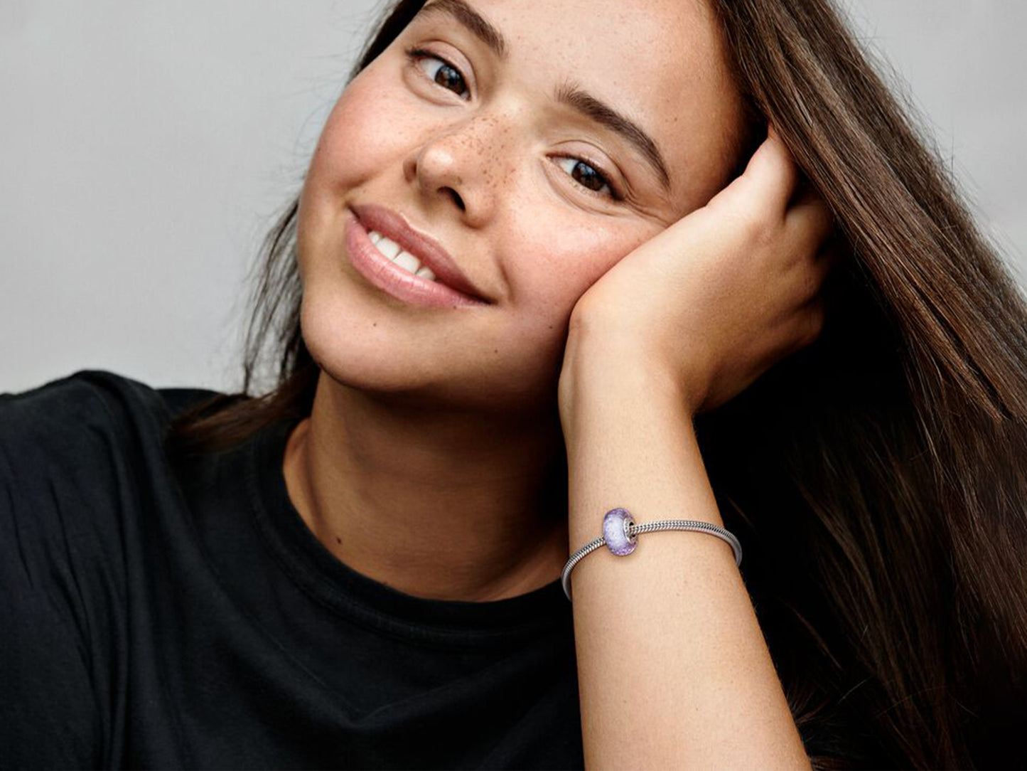 Wavy Lavender Murano Glass Charm