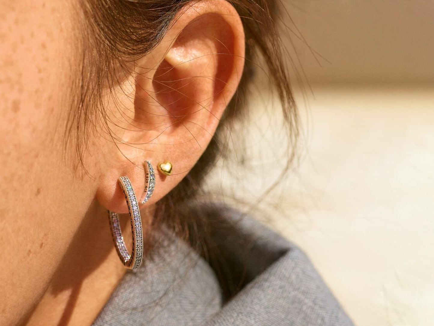 Luminous Crescent Stud Earrings