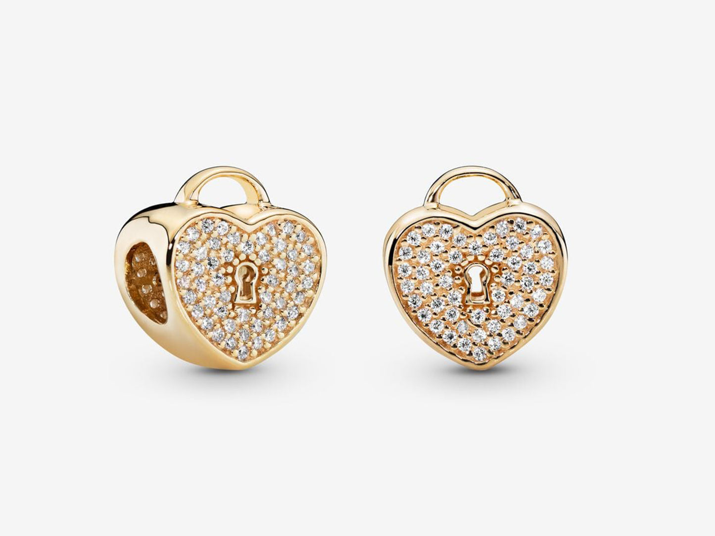 Pavé Heart Lock Charm