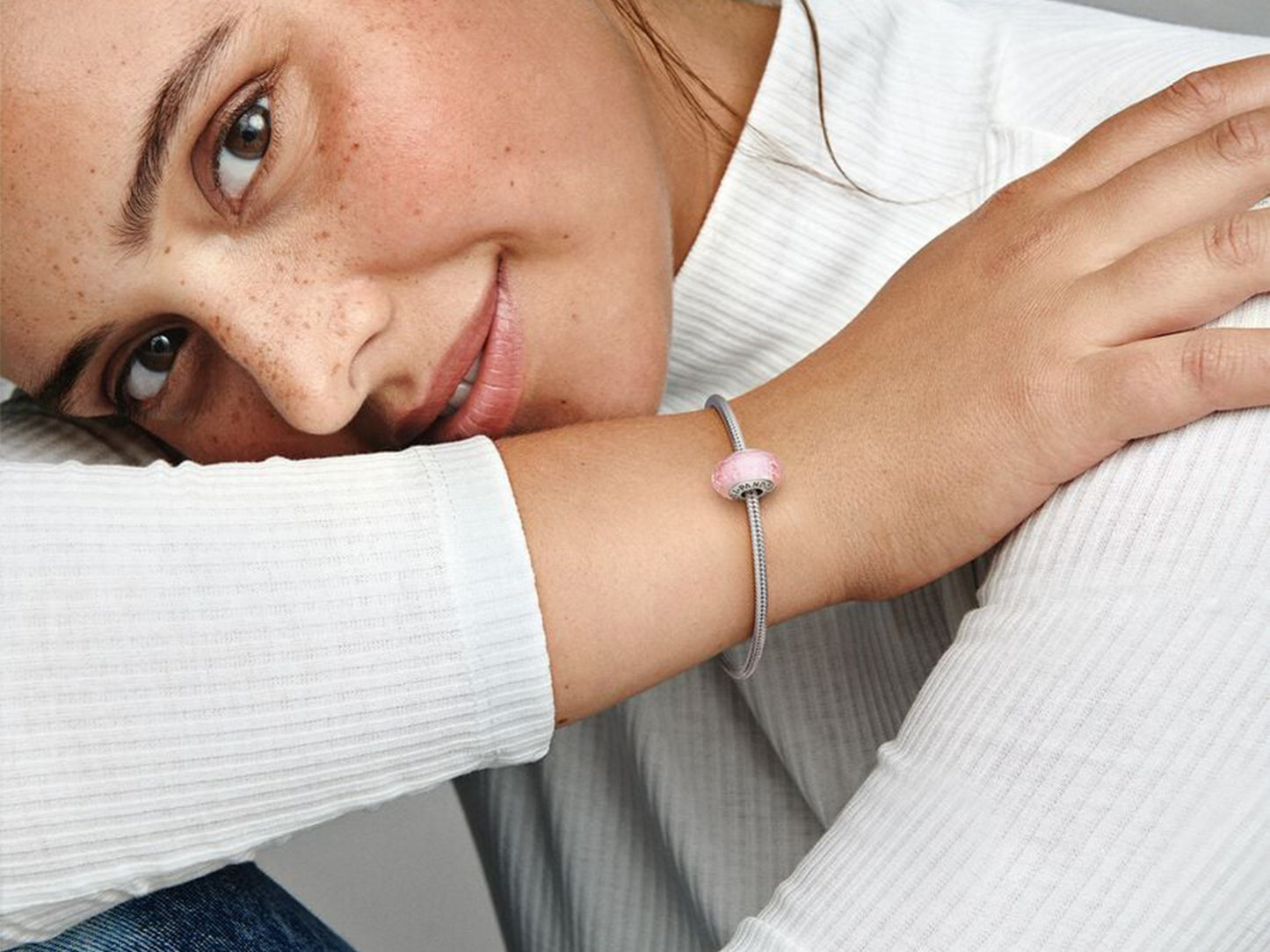 Pink Glass Dangle Charm