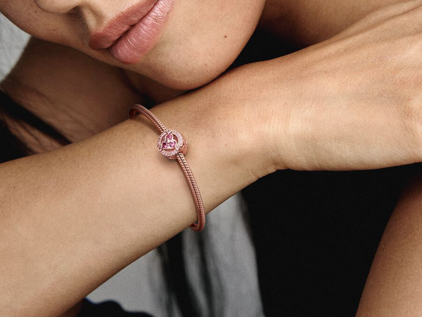 Pink Glass Heart Charm