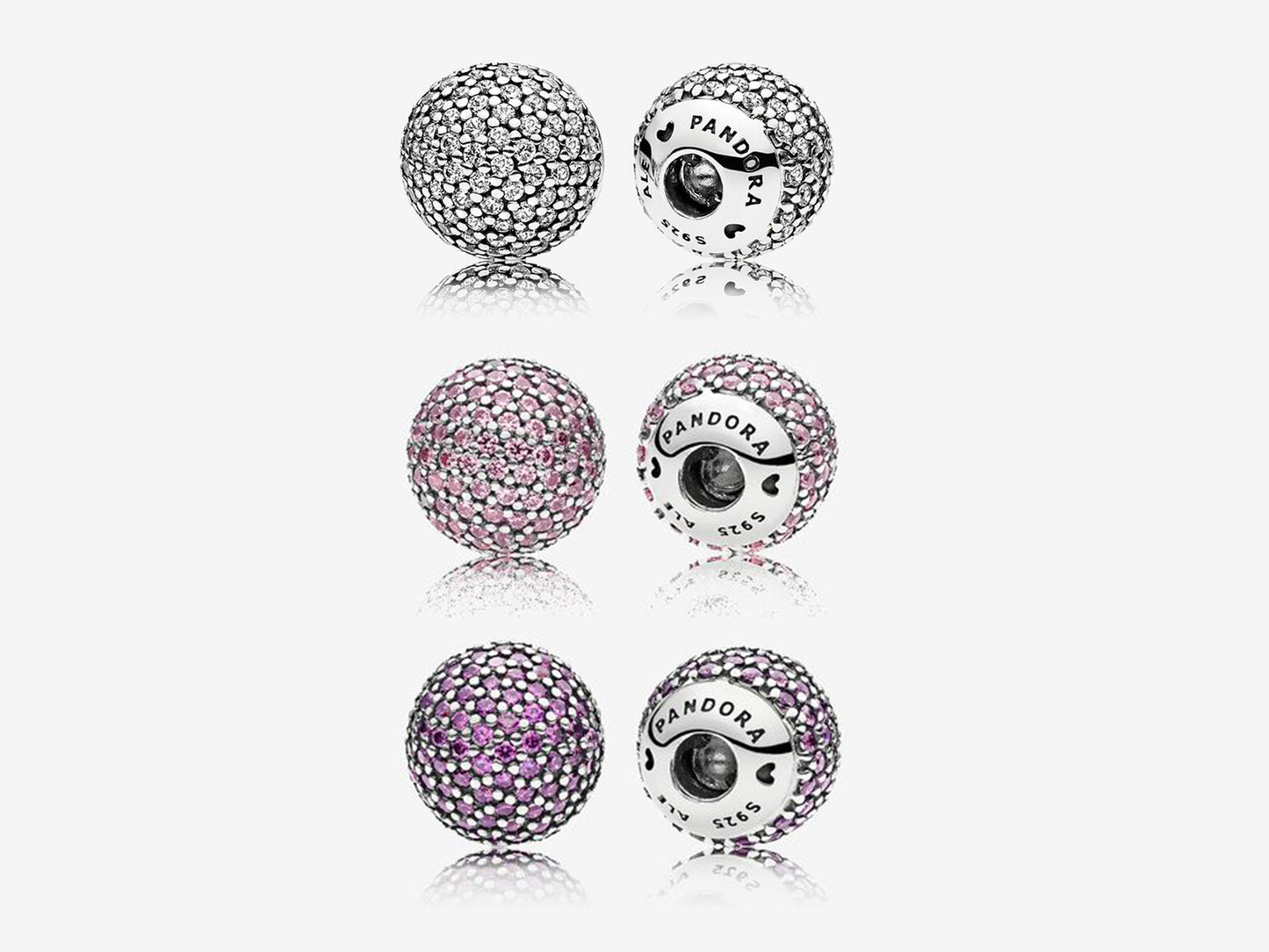 Pink Pavé Fixed Beads Charm
