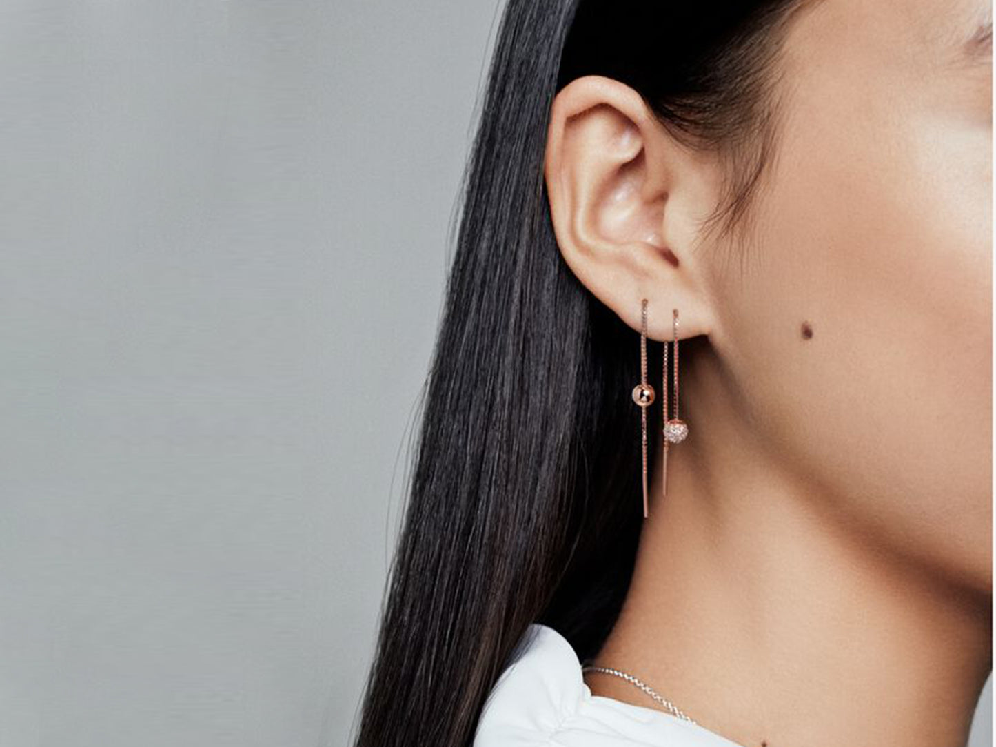 Polished Bead Adorned Ear Thread