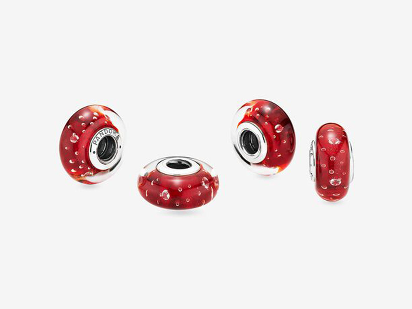 Red Bubble Glass Charm