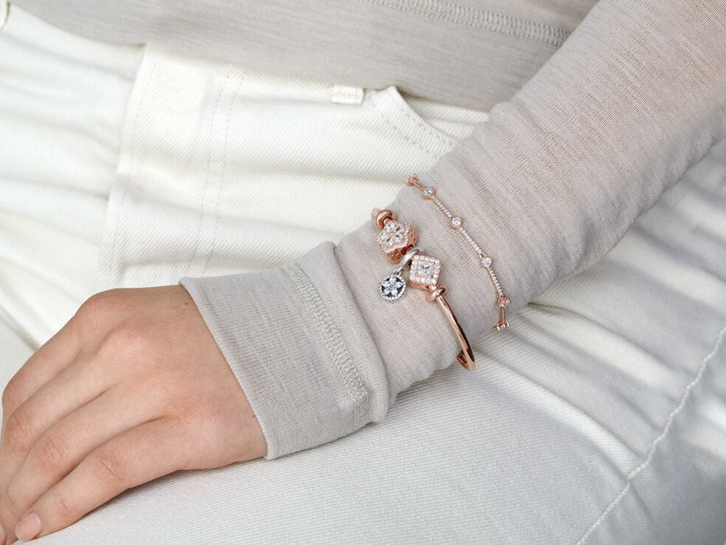 Copper-silver Open Bangle