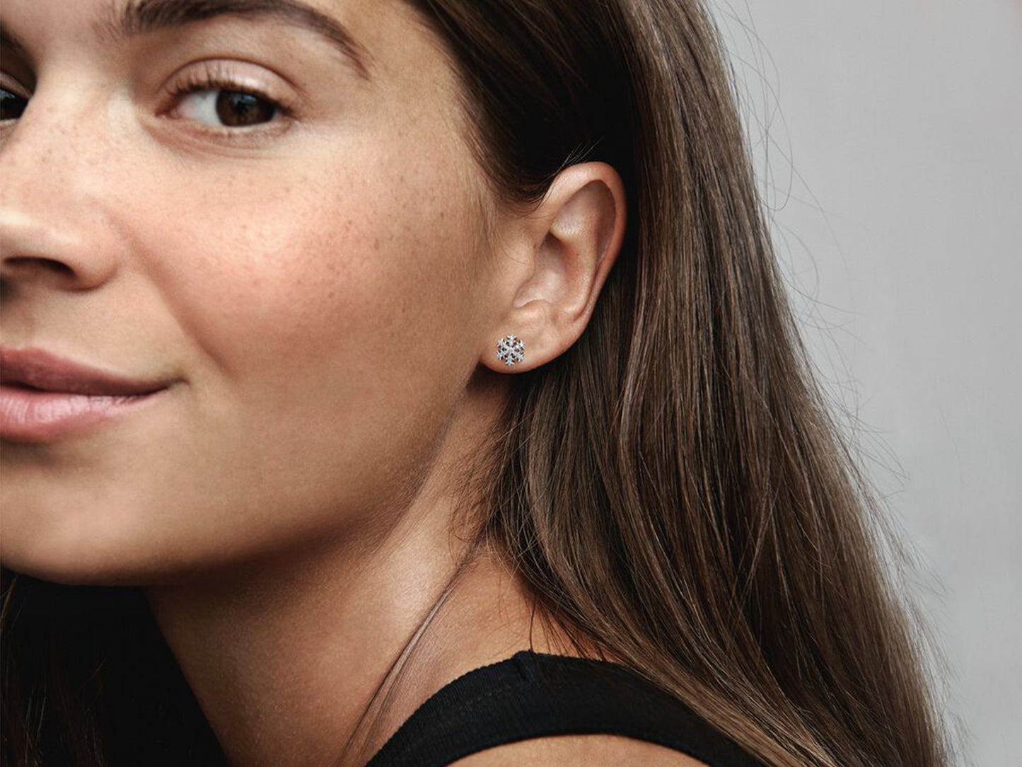 Sparkling Snowflake Stud Earrings
