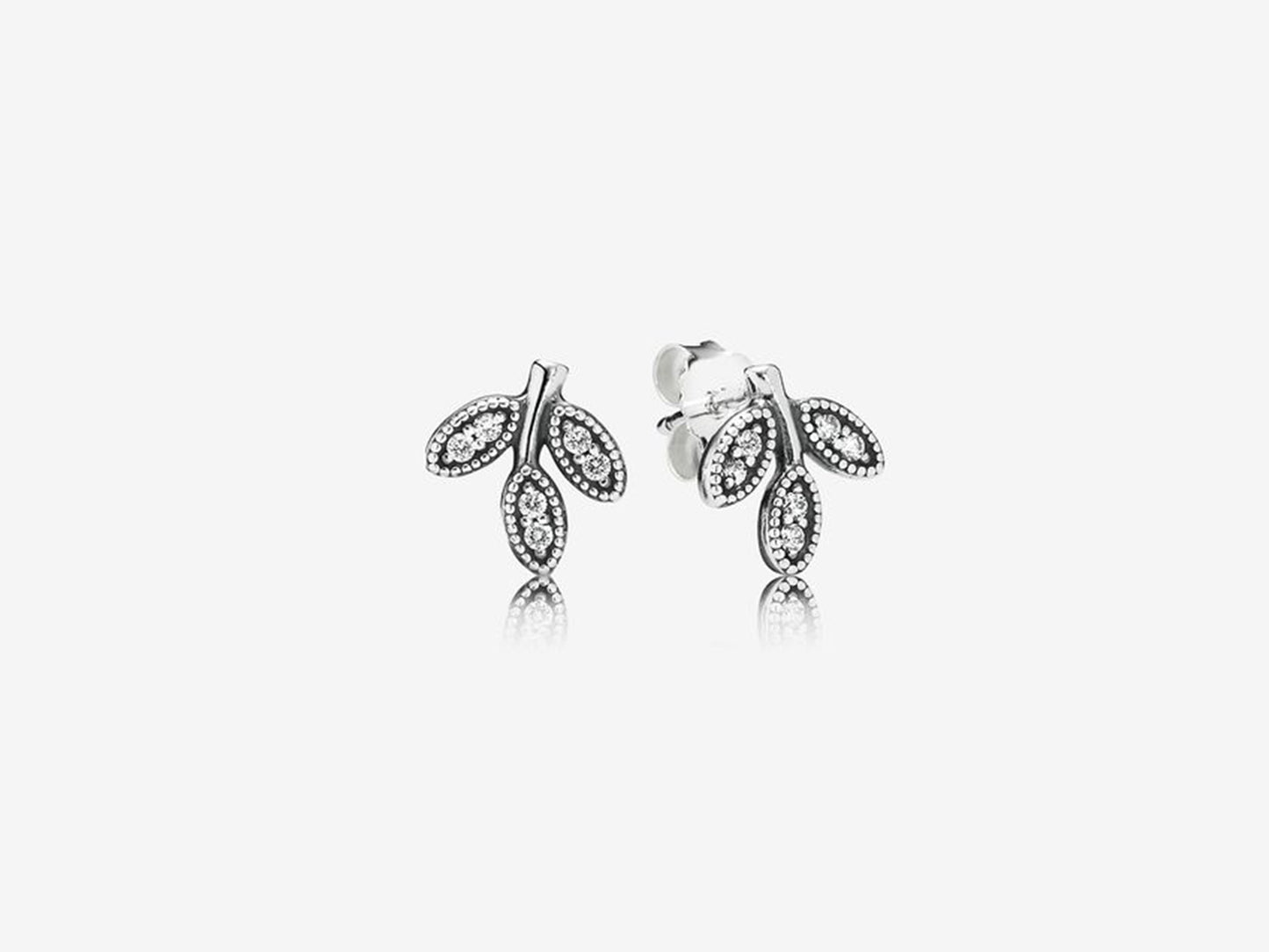 Sparkling Foliage Stud Earrings