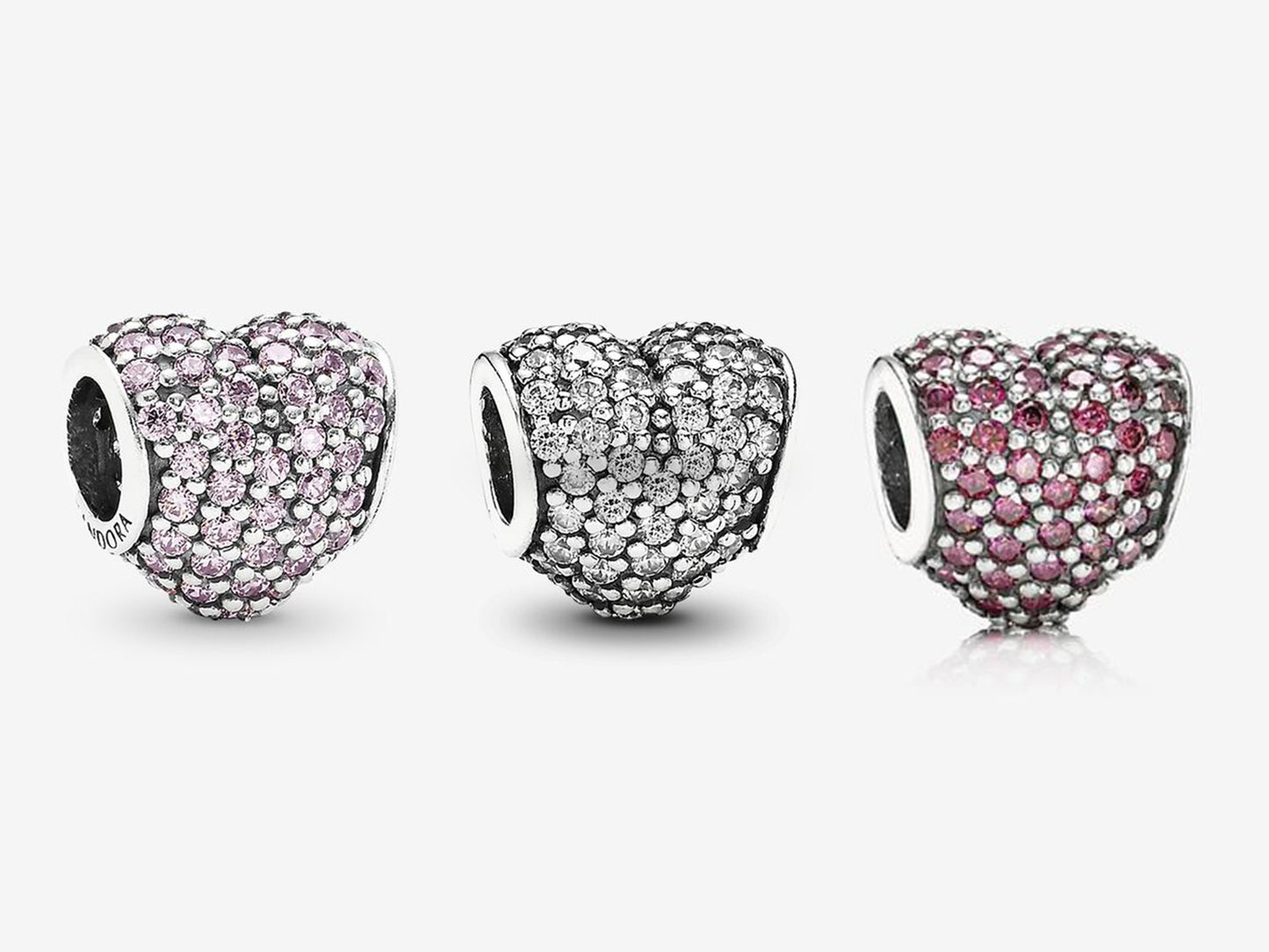 White Pave Heart Charm