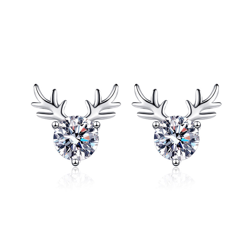 S925 Sterling Silver "Journey With You" Moissanite Stud Earrings - 1CT Total with Cultural Motifs