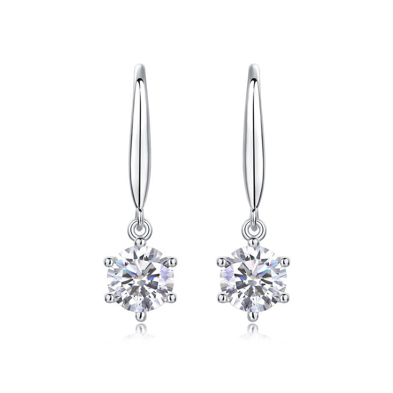 Fashionable Hexagon Moissanite Earrings for Women