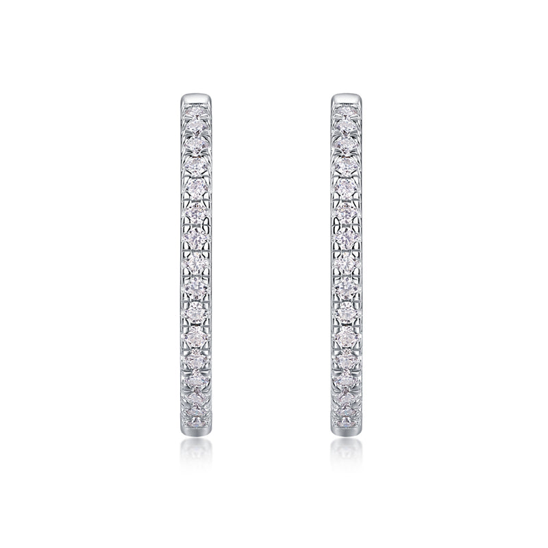 Stylish 925 Silver Moissanite Stud Earrings