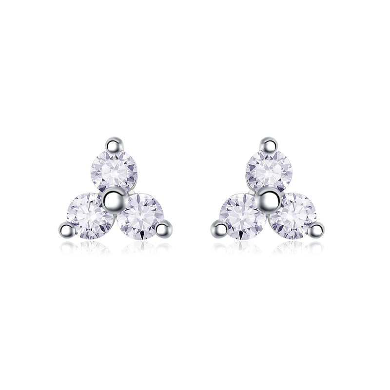 Stylish Flower Diamond Stud Earrings