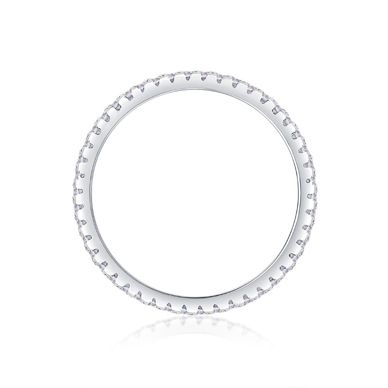 Timeless Geometric Silver Ring with Moissanite