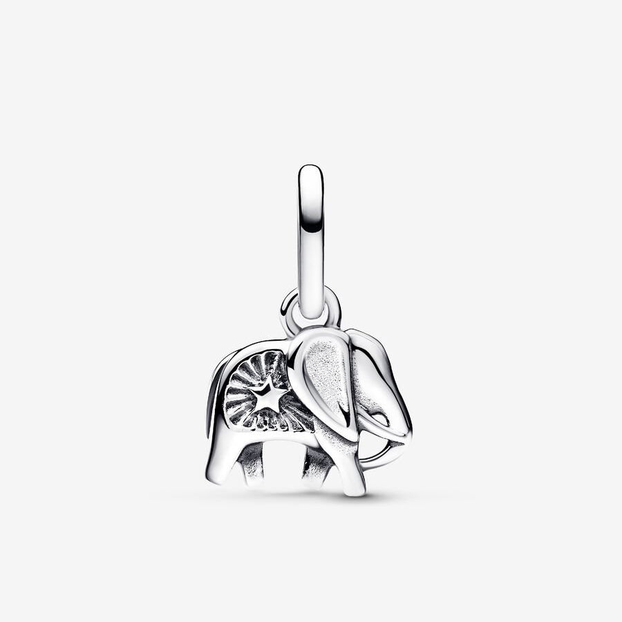 Elephant Dangle Pendant Silver