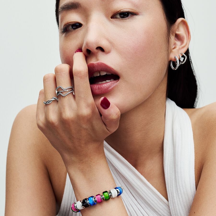 White Mini Murano Glass Charm