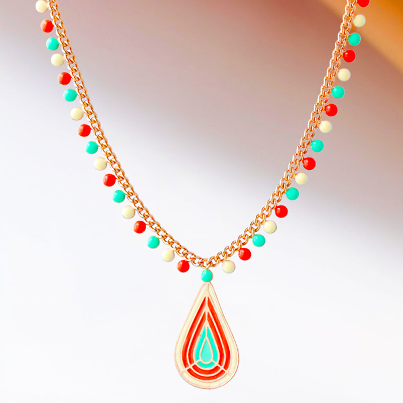 Rose Gold Geometric Pendant Chopin Necklace