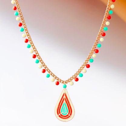 Rose Gold Geometric Pendant Chopin Necklace