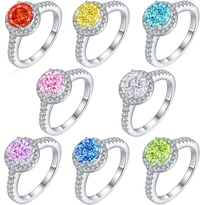 1.2ct Gemstone 925 Sterling Silver Ring – Floral Rose Ice-Cut Wedding Band for Women