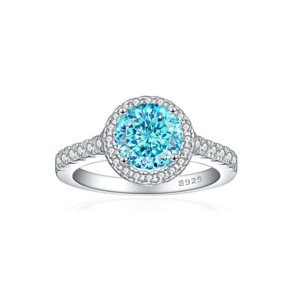 1.2ct Gemstone 925 Sterling Silver Ring – Floral Rose Ice-Cut Wedding Band for Women